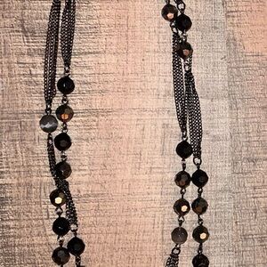 Express Black Faceted Bead Necklace